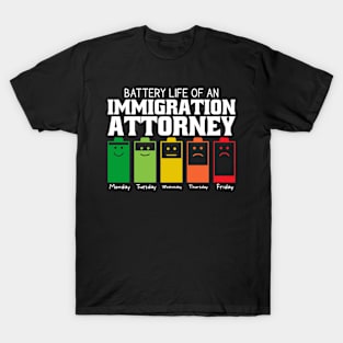 Battery Life Of An Immigration Attorney T-Shirt